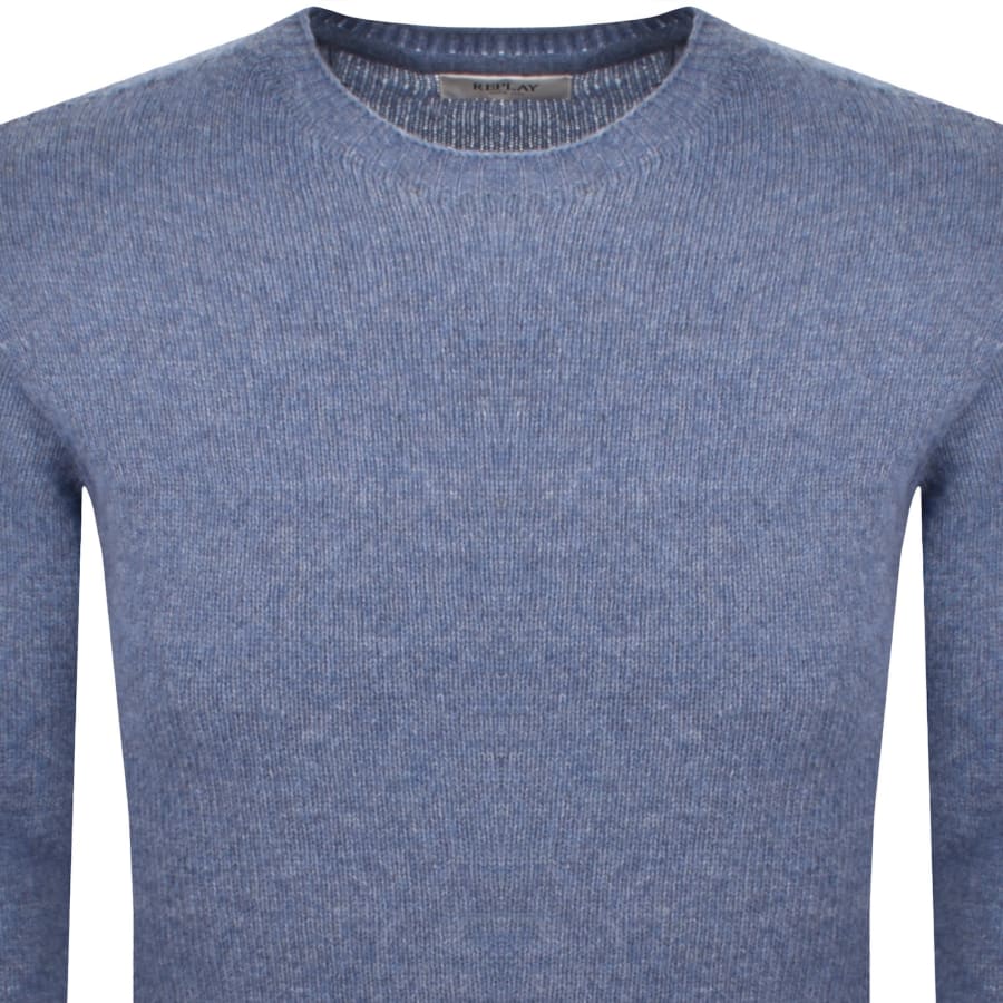 Image number 2 for Replay Knitted Jumper Blue
