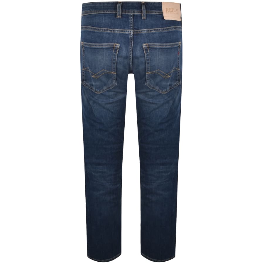 Image number 3 for Replay Grover Straight Fit Jeans Blue