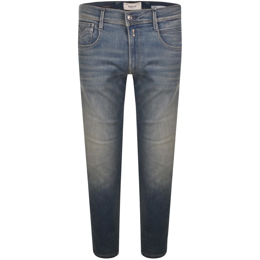 Image number 2 for Replay Anbass Slim Fit Jeans Light Wash Blue