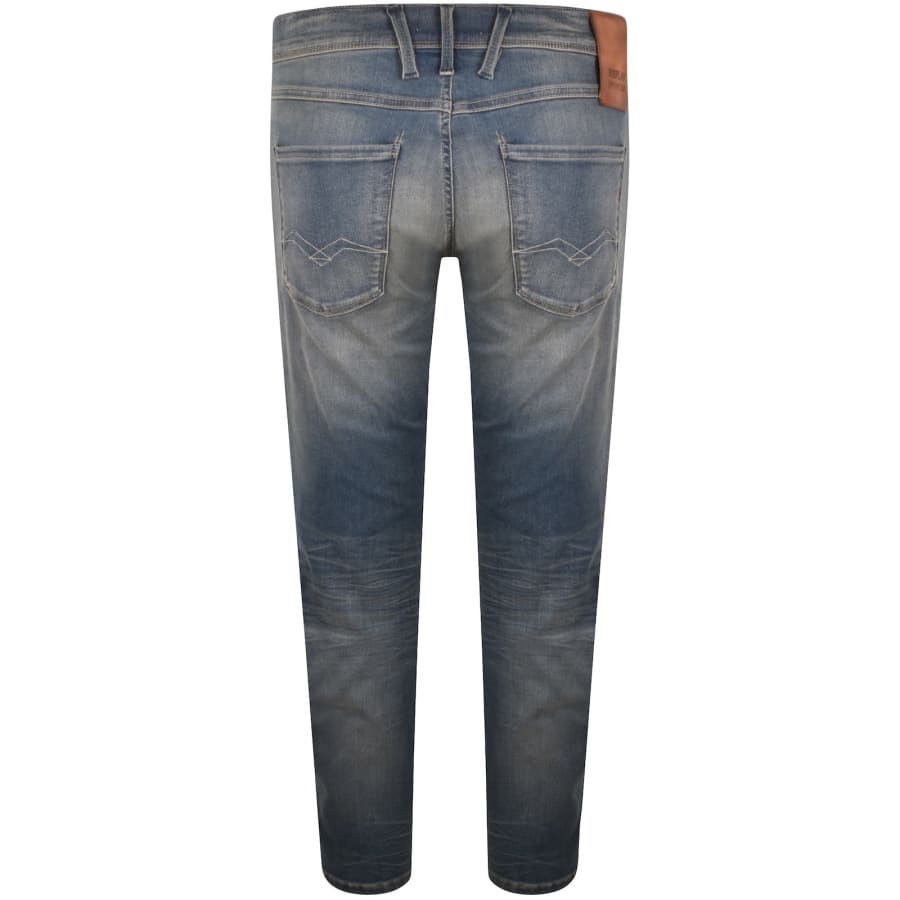 Image number 3 for Replay Anbass Slim Fit Jeans Light Wash Blue