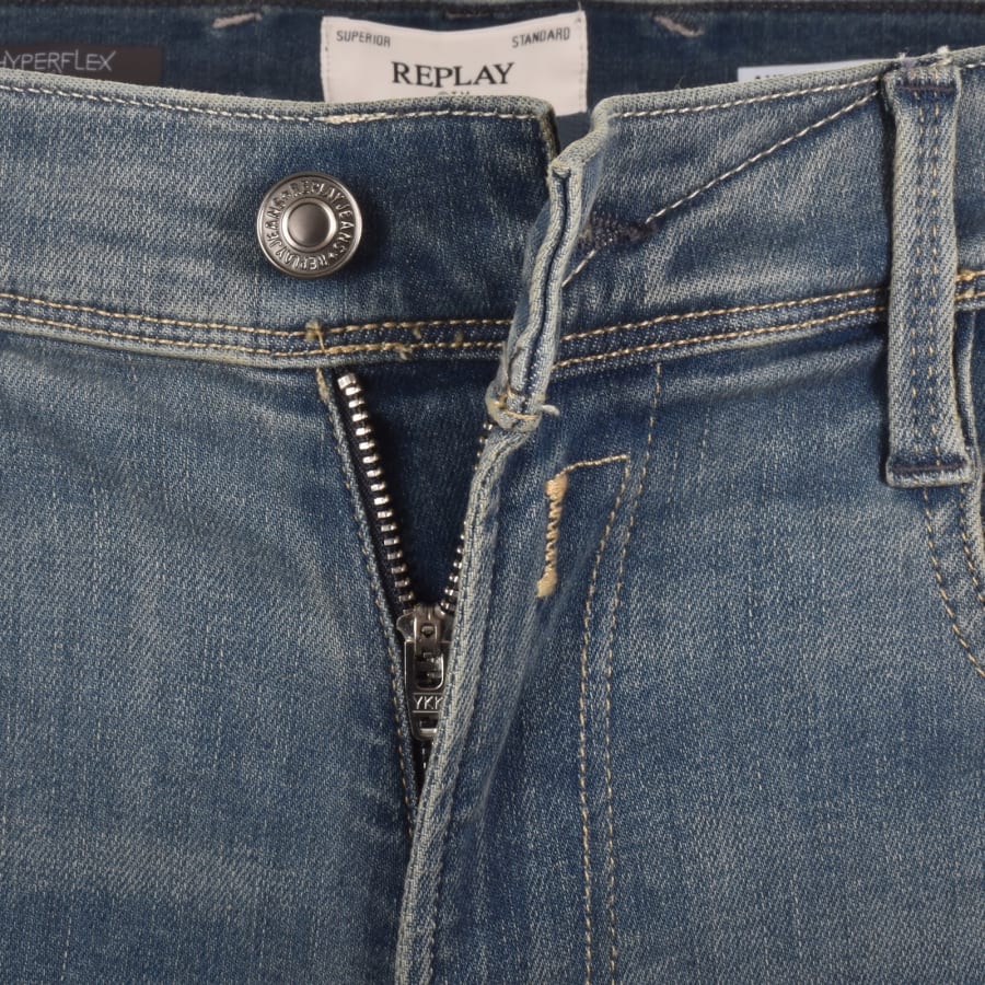 Image number 5 for Replay Anbass Slim Fit Jeans Light Wash Blue