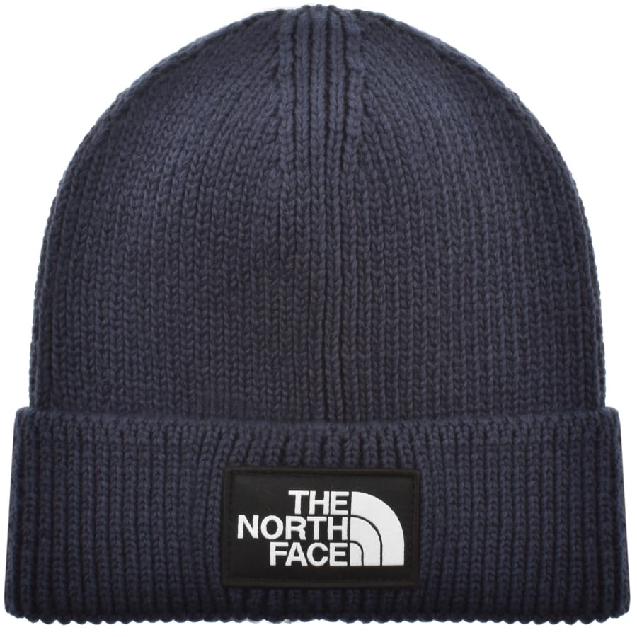 Image number 1 for The North Face Logo Beanie Hat Navy