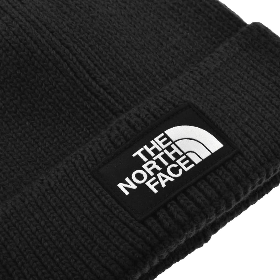 Image number 3 for The North Face Pom Logo Beanie Hat Black