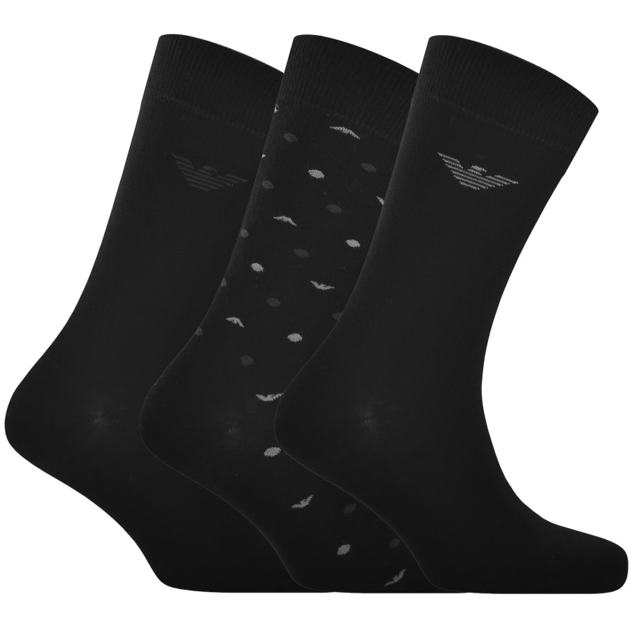 Image number 1 for Emporio Armani 3 Pack Socks Black