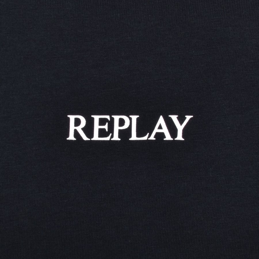 Image number 3 for Replay Logo T Shirt Navy