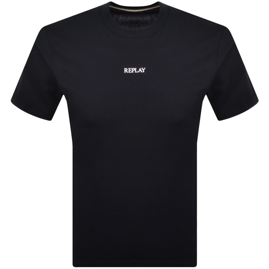 Image number 1 for Replay Logo T Shirt Navy