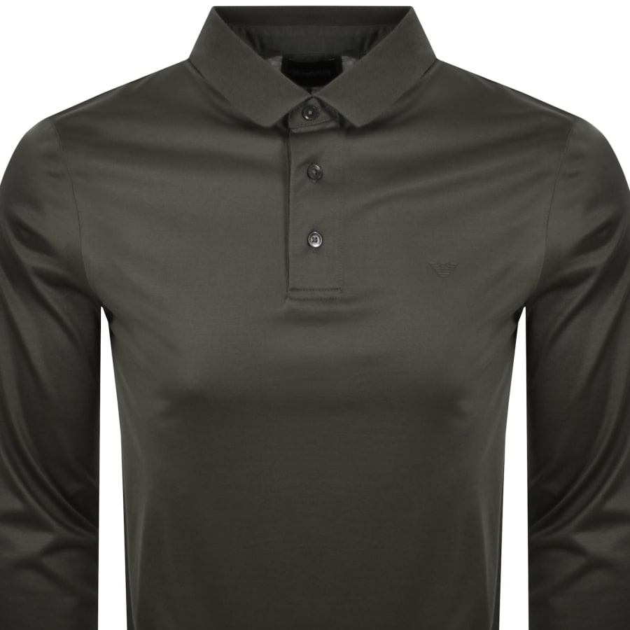 Image number 2 for Emporio Armani Long Sleeved Polo T Shirt Green