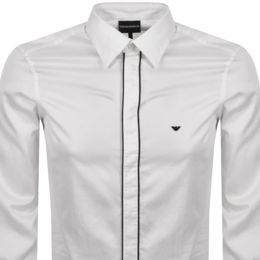 Image number 2 for Emporio Armani Logo Long Sleeve Shirt Whote