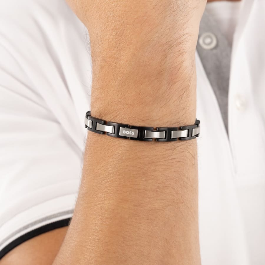 Image number 4 for BOSS Metal Link Bracelet Black