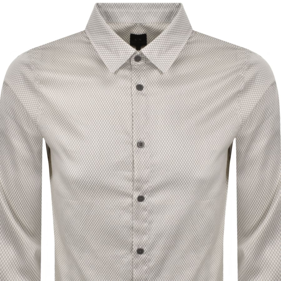 Image number 2 for Armani Exchange Long Sleeve Shirt Off White