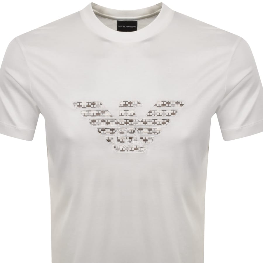 Image number 2 for Emporio Armani Embroidered Logo T Shirt White