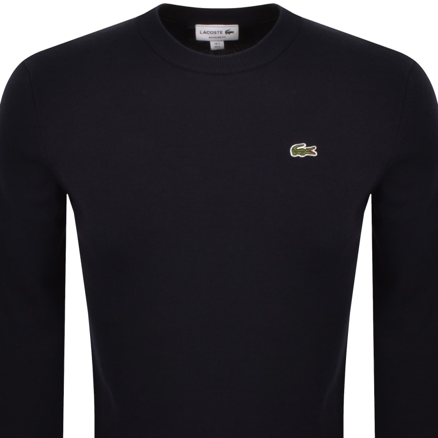 Image number 2 for Lacoste Crew Neck Knit Jumper Navy