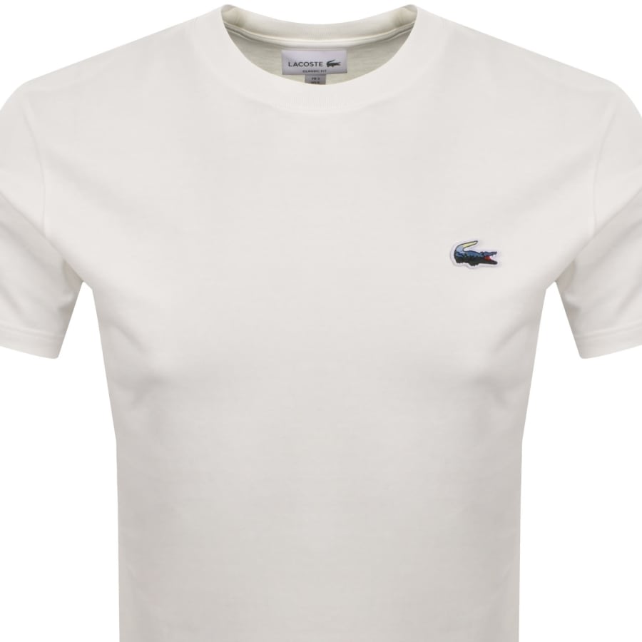 Image number 2 for Lacoste Croc Logo T Shirt Off White
