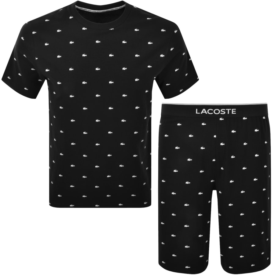 Image number 1 for Lacoste Crocodile Print Lounge Set Black