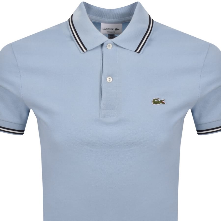 Image number 2 for Lacoste Tipped Polo T Shirt Blue