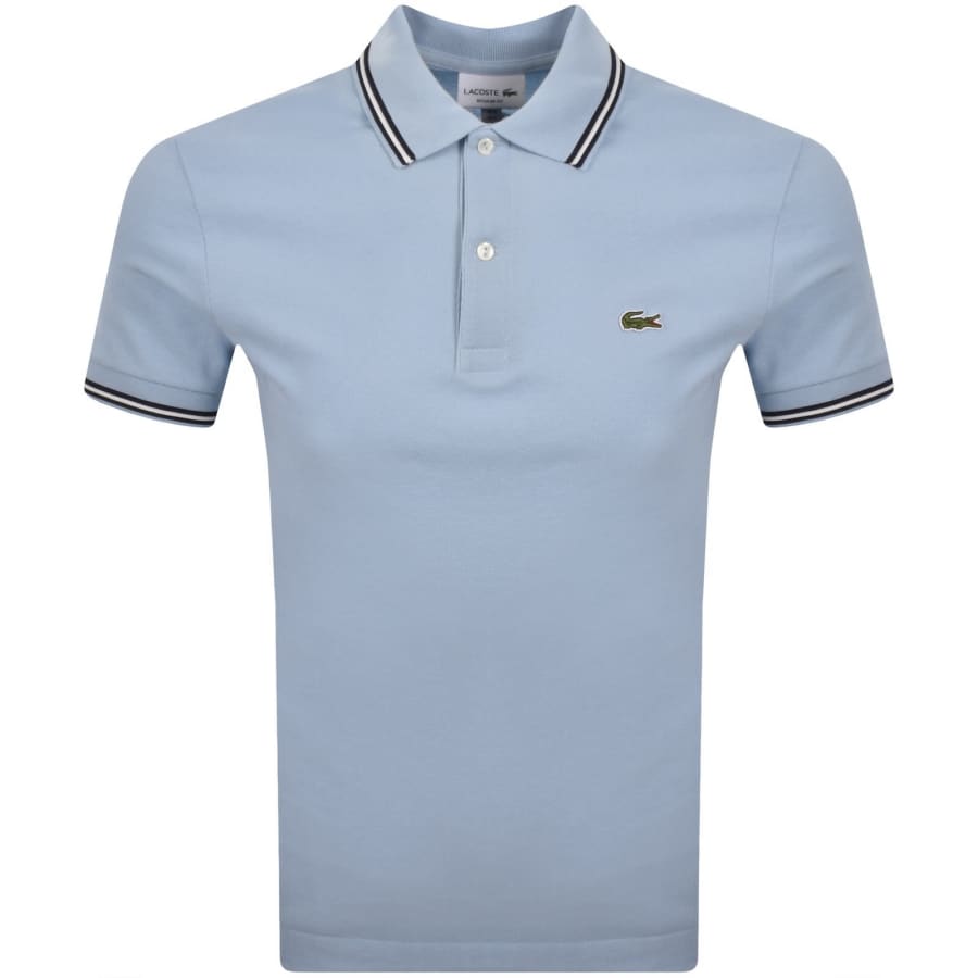Image number 1 for Lacoste Tipped Polo T Shirt Blue