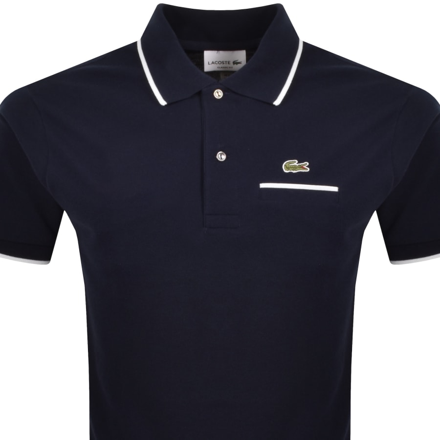 Image number 2 for Lacoste Tipped Polo T Shirt Navy