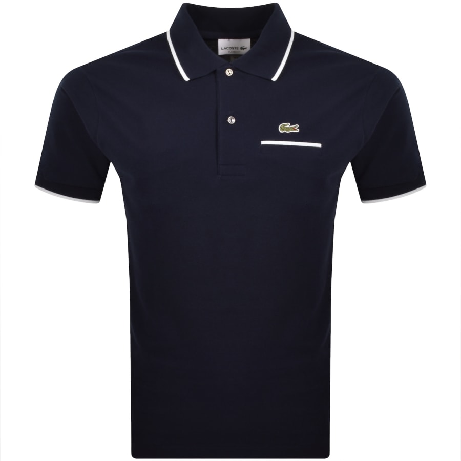 Image number 1 for Lacoste Tipped Polo T Shirt Navy