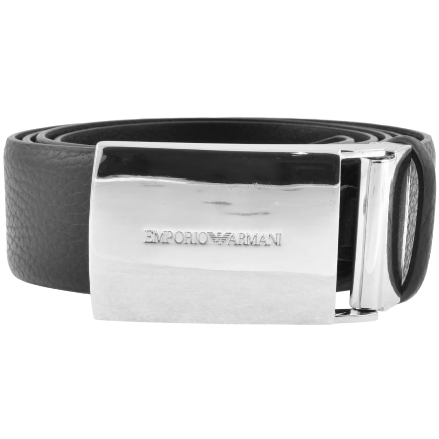 Image number 1 for Emporio Armani Logo Leather Belt Black