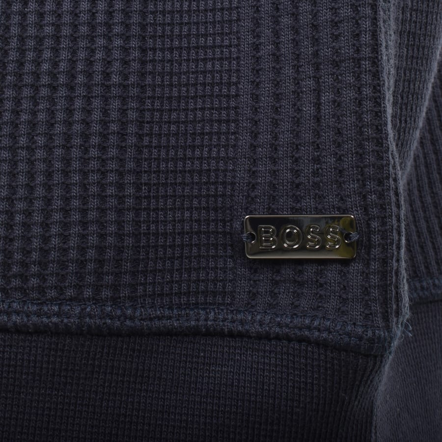 Image number 3 for BOSS Structure Quarter Zip Sweatshirt Navy