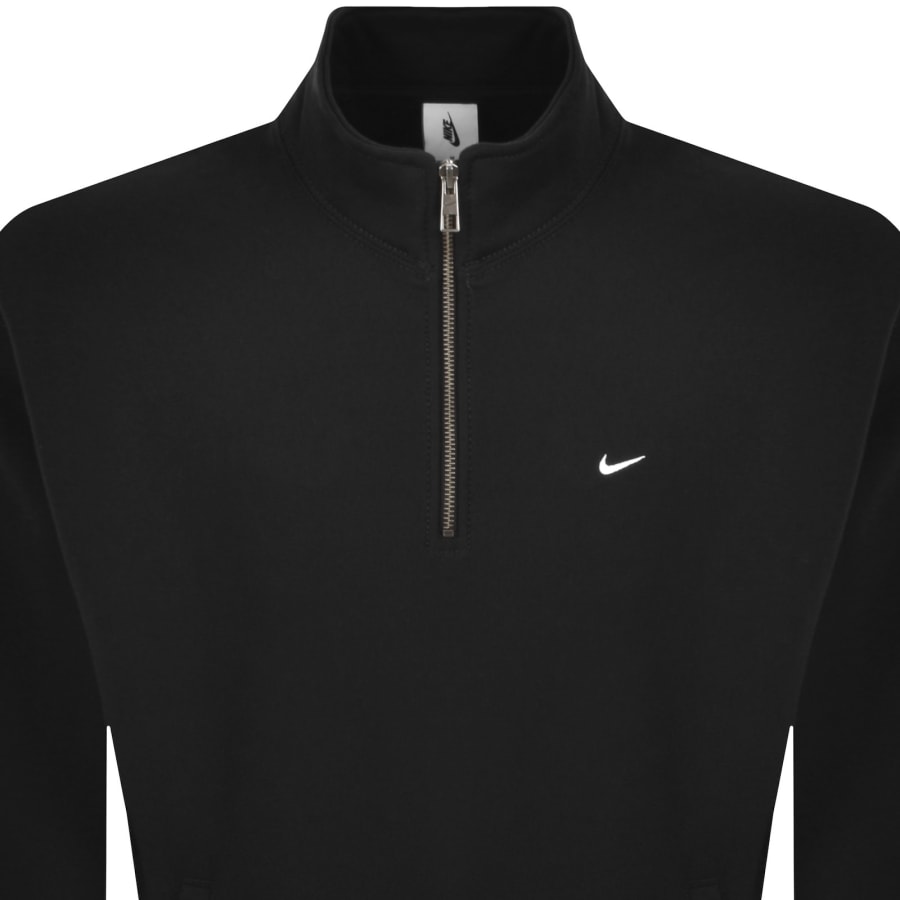Image number 2 for Nike Brushed Quarter Zip Black