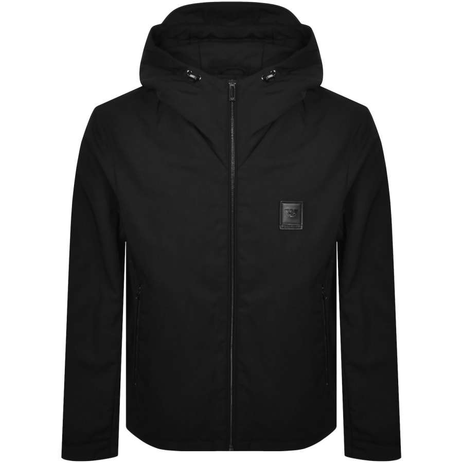 Image number 1 for Emporio Armani Nylon Hooded Jacket Black