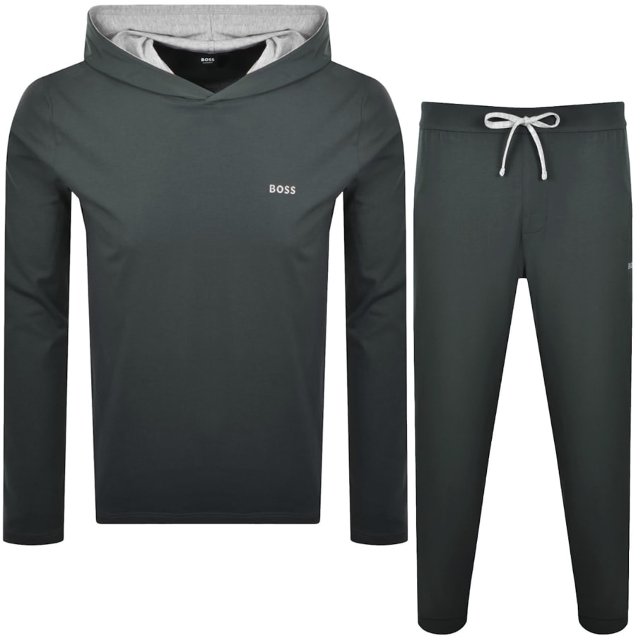 Image number 1 for BOSS Mix And Match Hooded Tracksuit Khaki