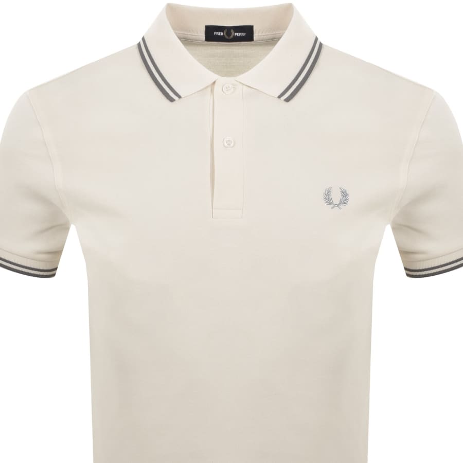 Image number 2 for Fred Perry Twin Tipped Polo Ecru