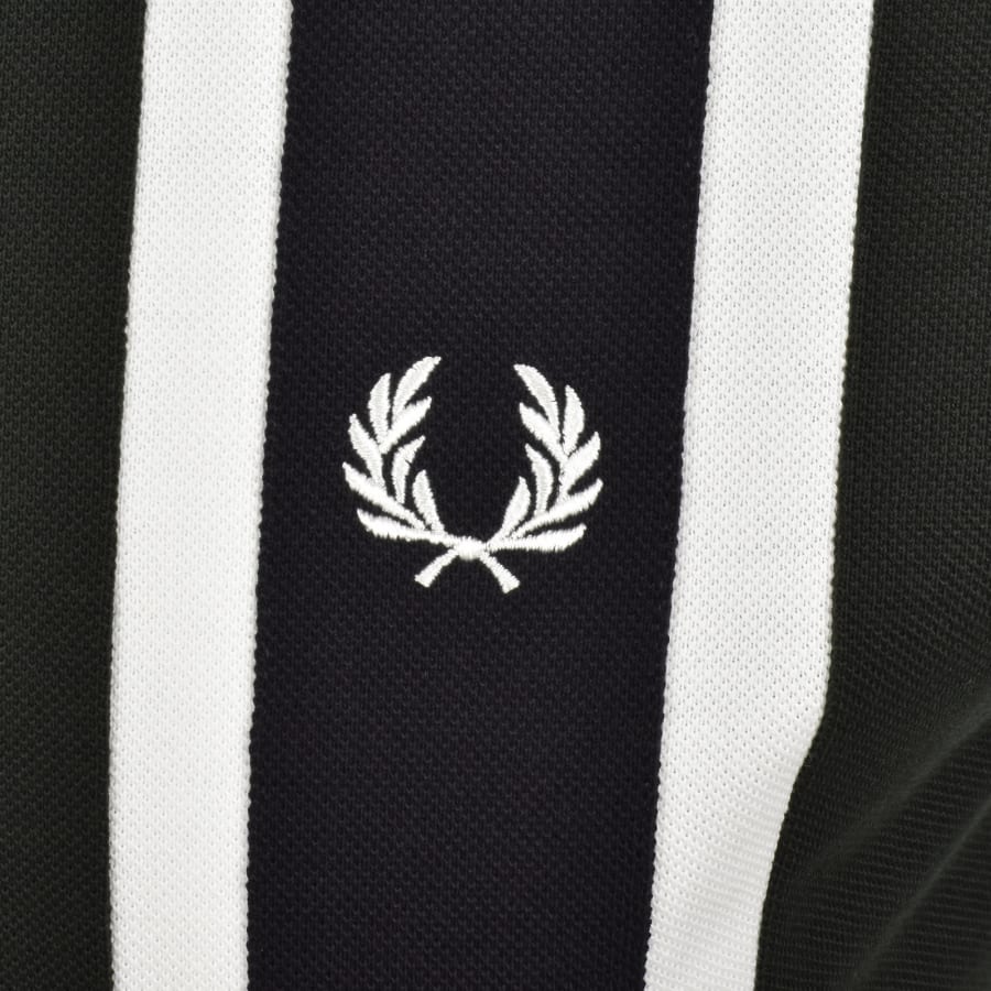 Image number 3 for Fred Perry Tramline Zip Polo T Shirt Green