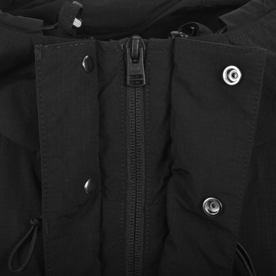 Image number 3 for Fred Perry Cropped Ripstop Parka Jacket Black
