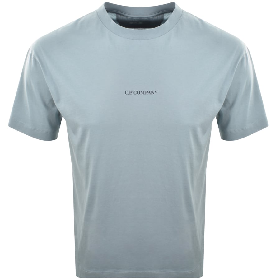 Image number 2 for CP Company Logo T Shirt Silver Blue