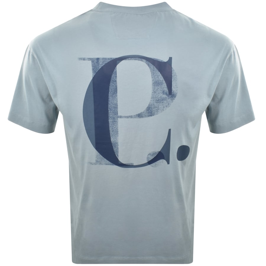 Image number 5 for CP Company Logo T Shirt Silver Blue