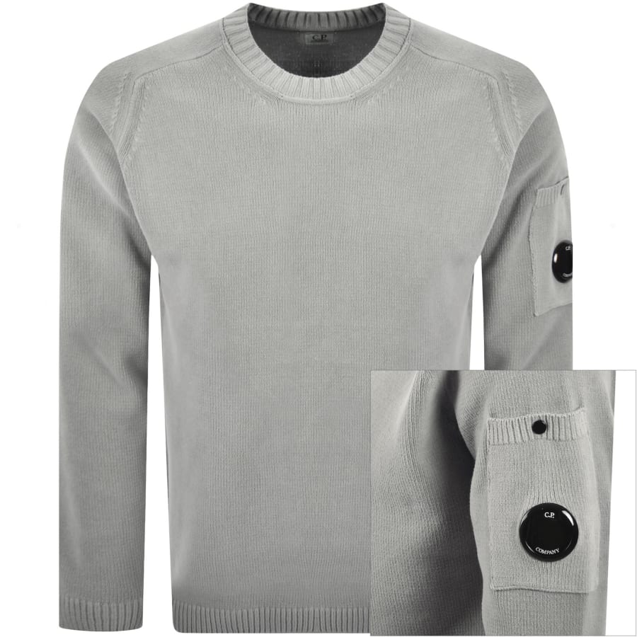 Image number 1 for CP Company Chenille Lens Jumper Dove Grey