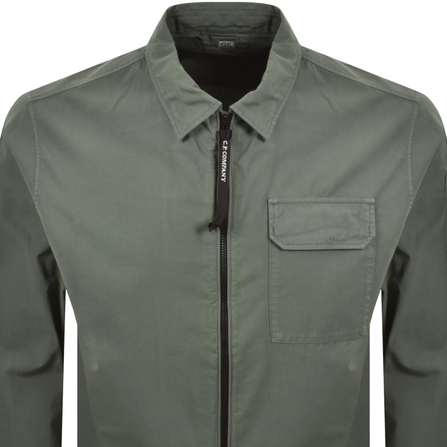 Image number 3 for CP Company Gabardine Overshirt Green