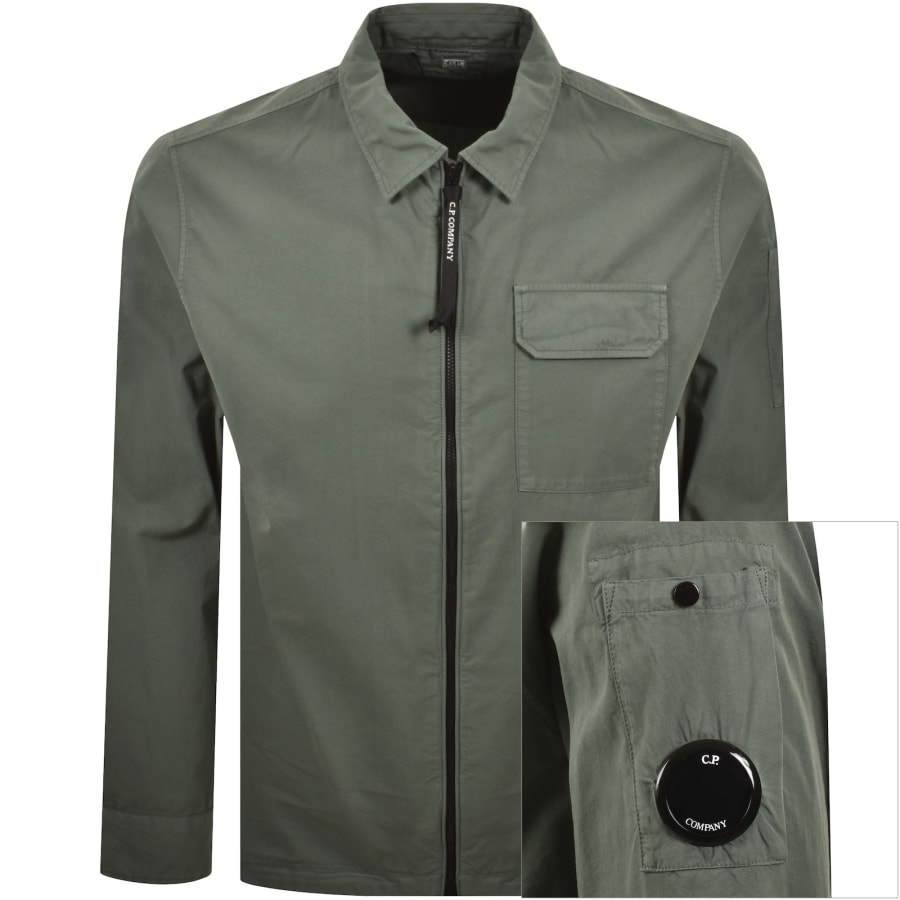 Image number 1 for CP Company Gabardine Overshirt Green