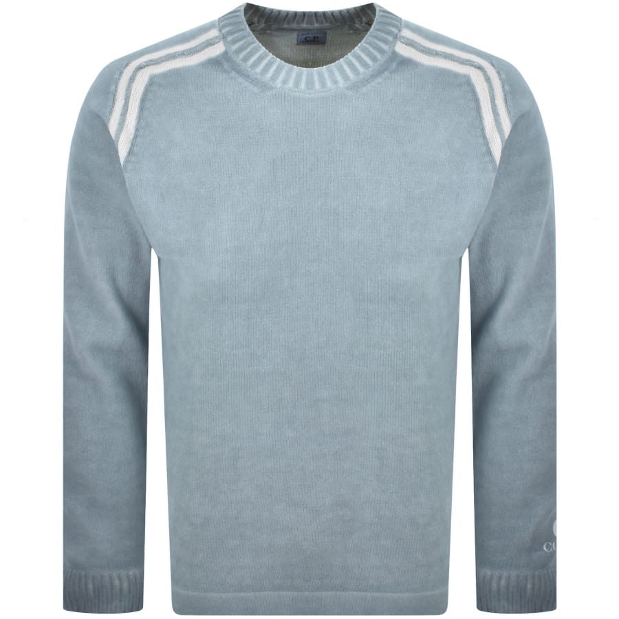 Image number 2 for CP Company Chenille Jumper Silver Blue