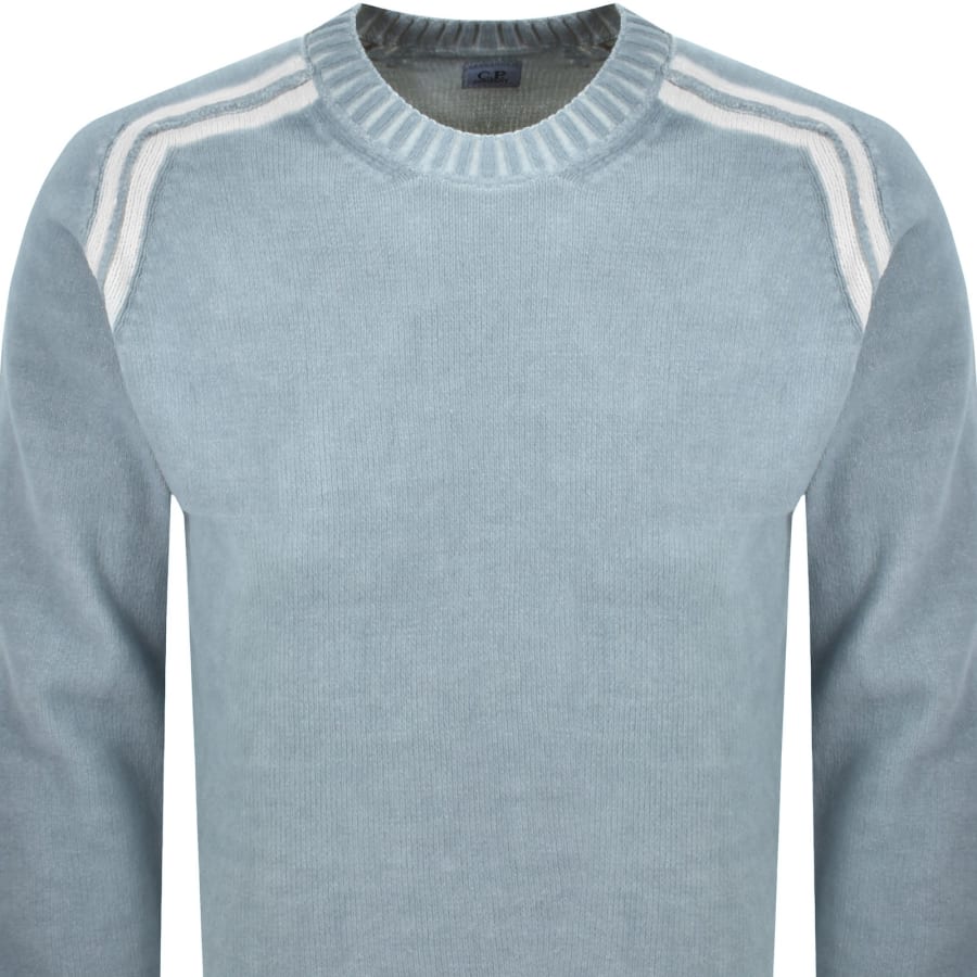 Image number 3 for CP Company Chenille Jumper Silver Blue