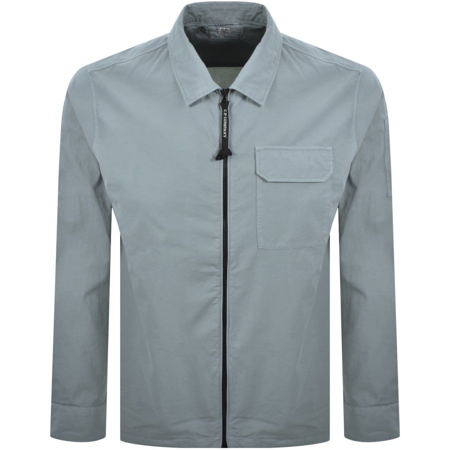 Image number 2 for CP Company Gabardine Overshirt Blue