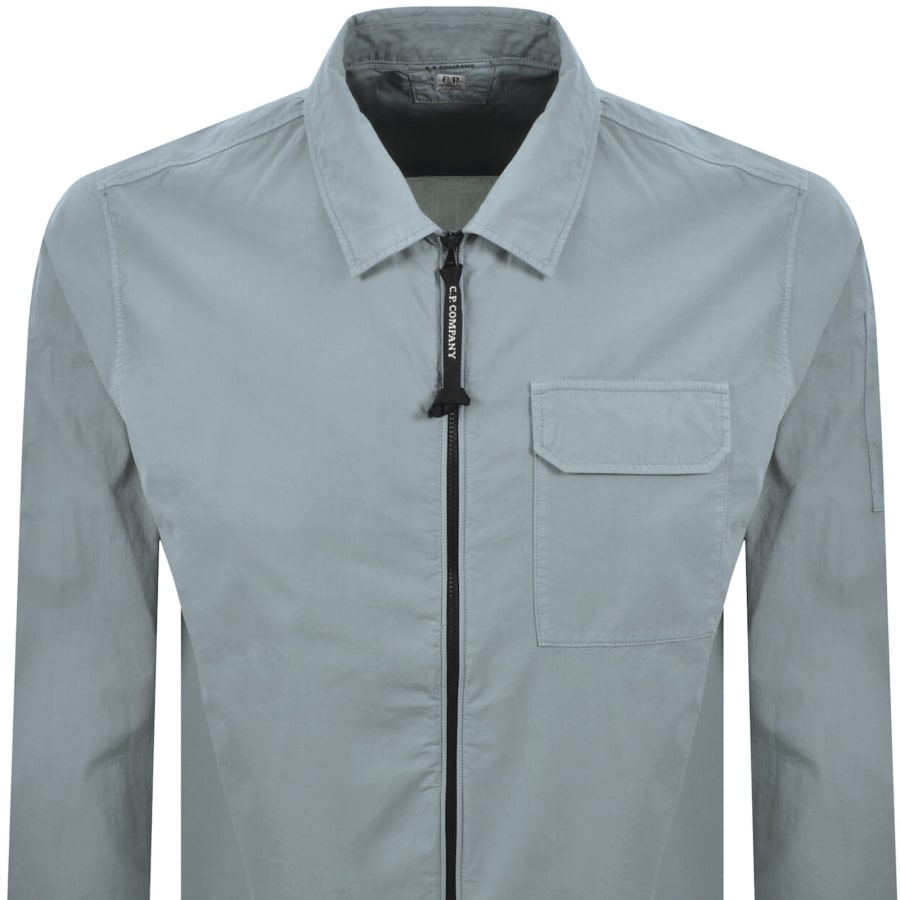 Image number 3 for CP Company Gabardine Overshirt Blue