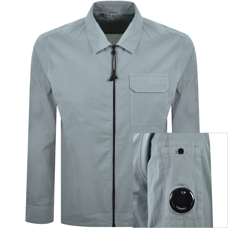 Image number 1 for CP Company Gabardine Overshirt Blue