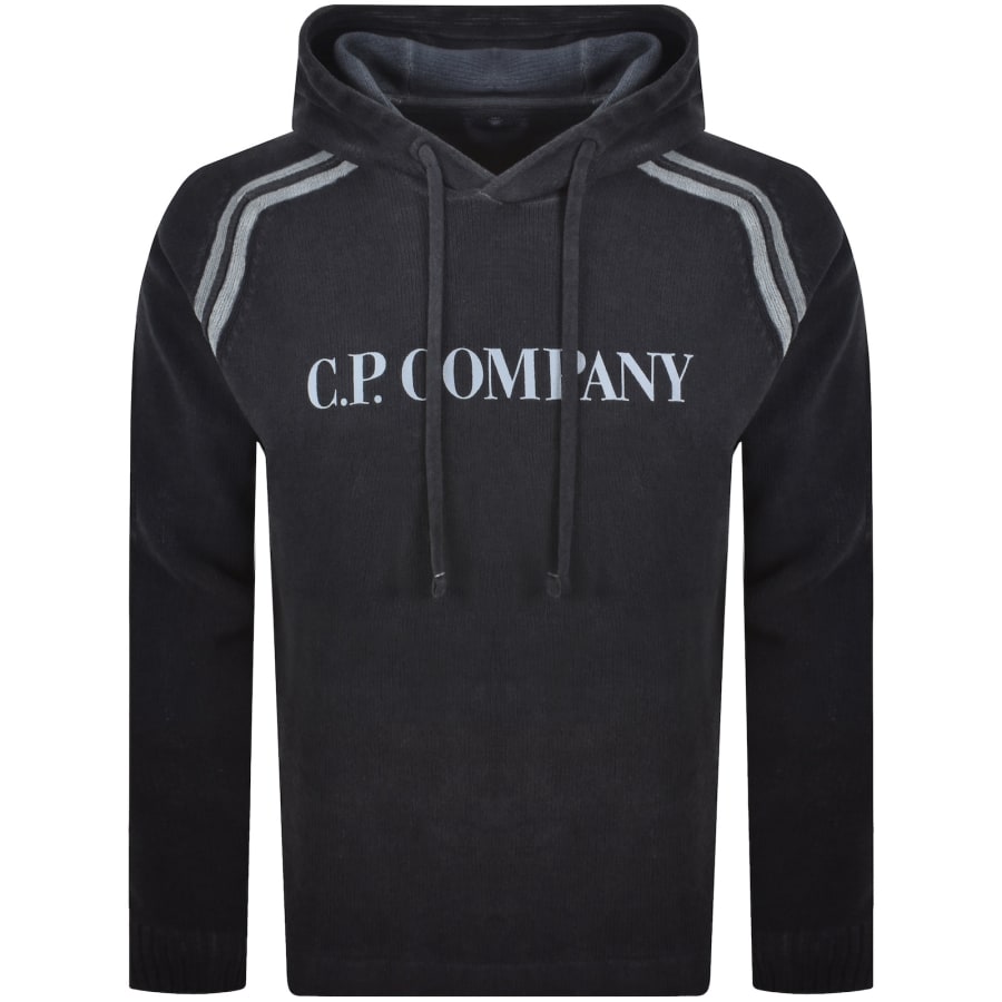 Image number 1 for CP Company Chenille Hooded Jumper Navy