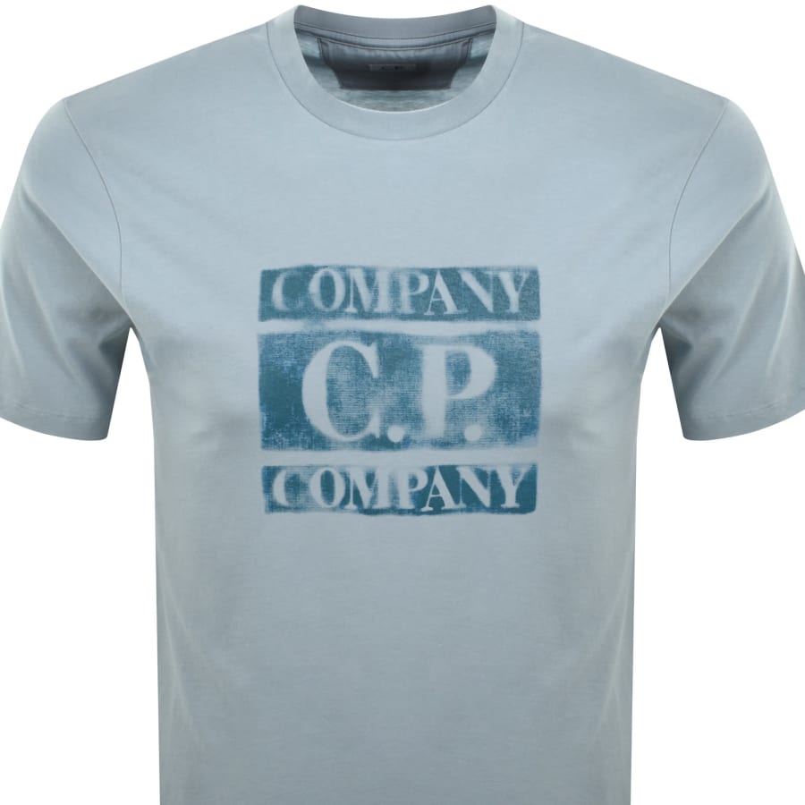 Image number 2 for CP Company Logo T Shirt Silver Blue