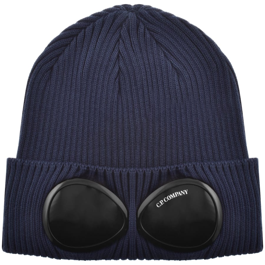 Image number 1 for CP Company Goggle Beanie Hat Blue