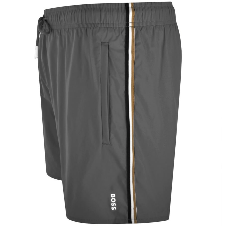 Image number 4 for BOSS Iconic Swim Shorts Grey