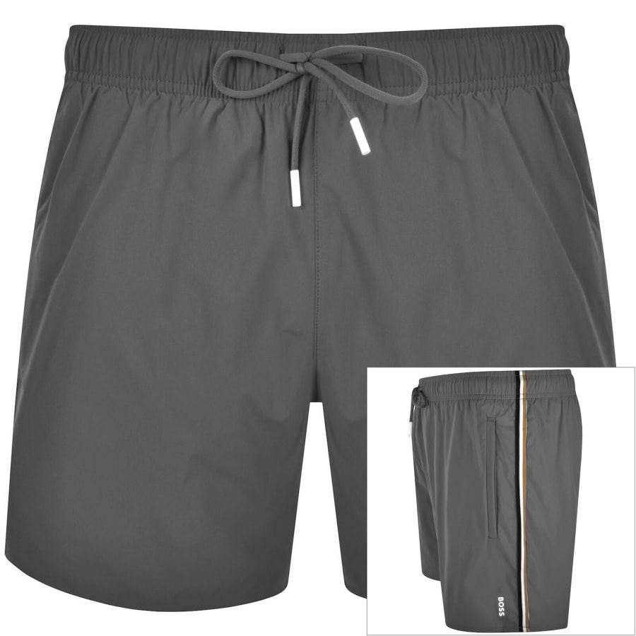 Image number 1 for BOSS Iconic Swim Shorts Grey