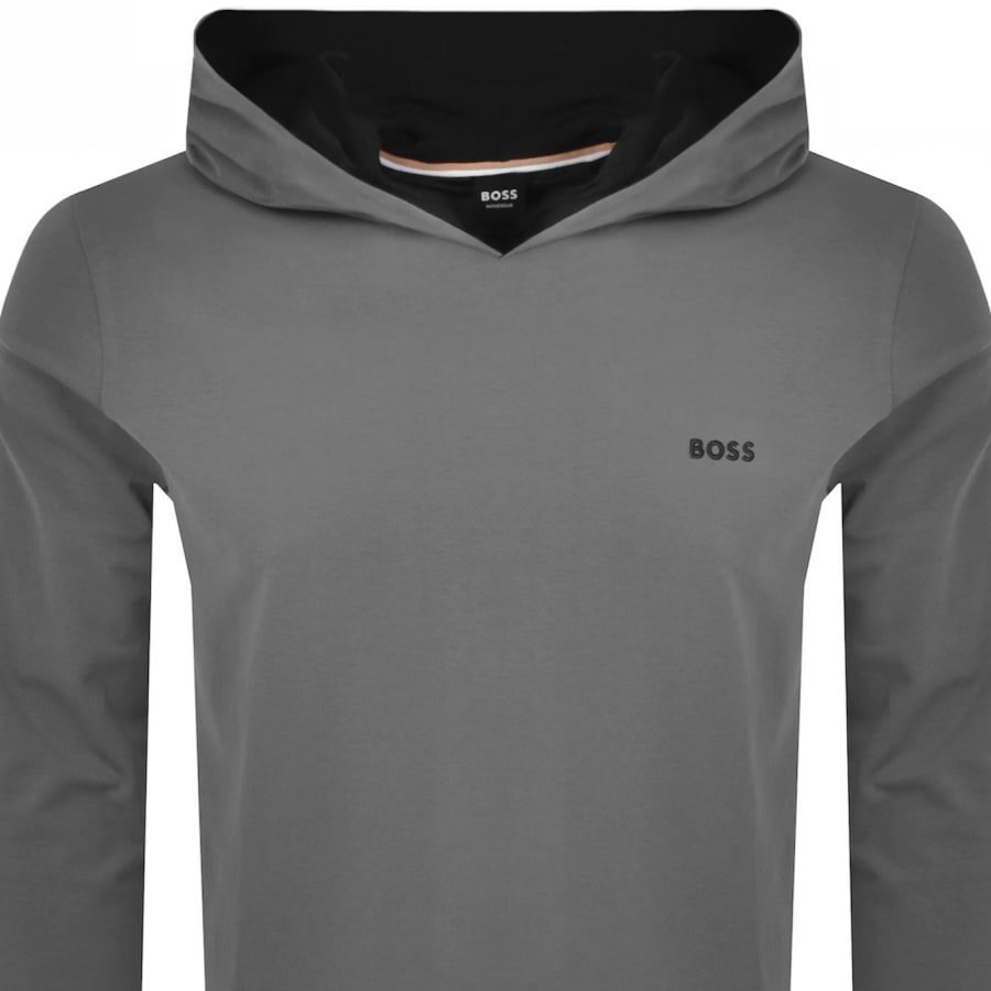 Image number 2 for BOSS Mix And Match Hooded T Shirt Grey