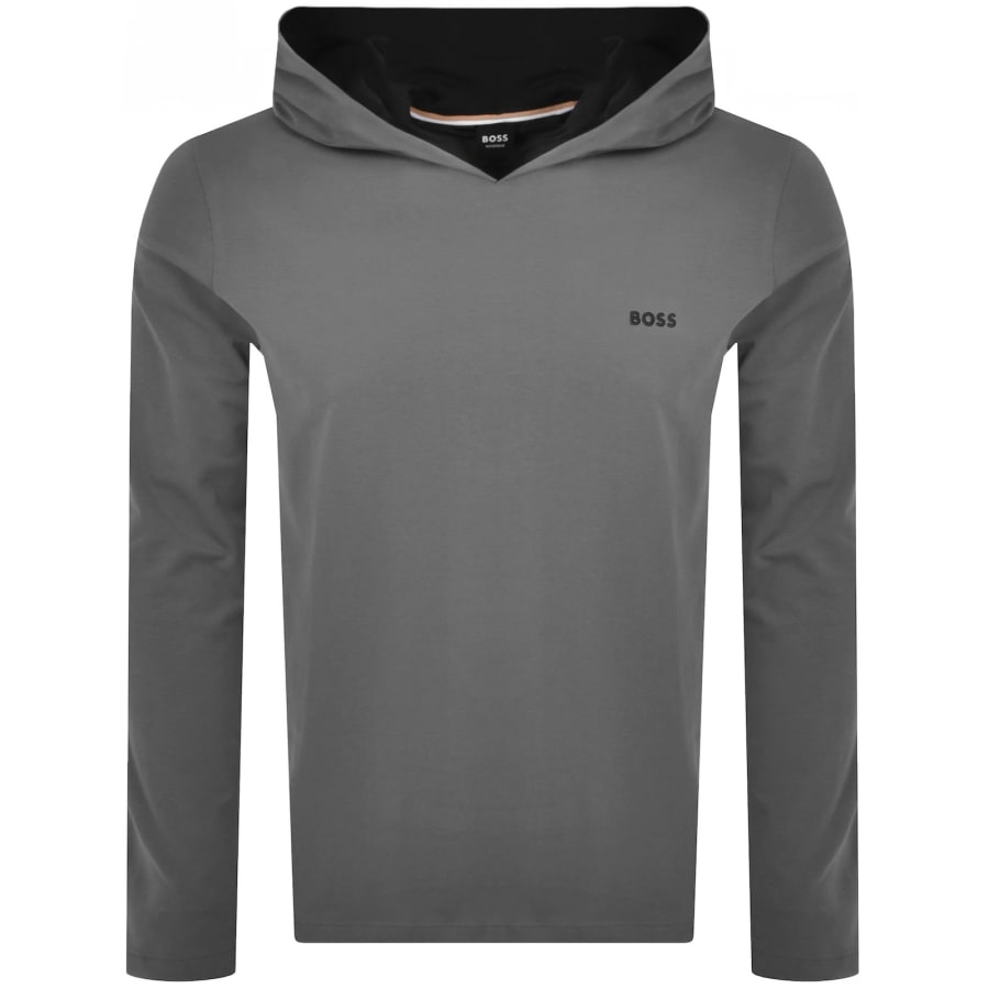 Image number 1 for BOSS Mix And Match Hooded T Shirt Grey