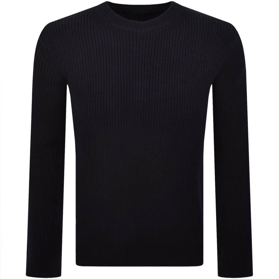 Image number 1 for Replay Crew Neck Knit Jumper Night Blue
