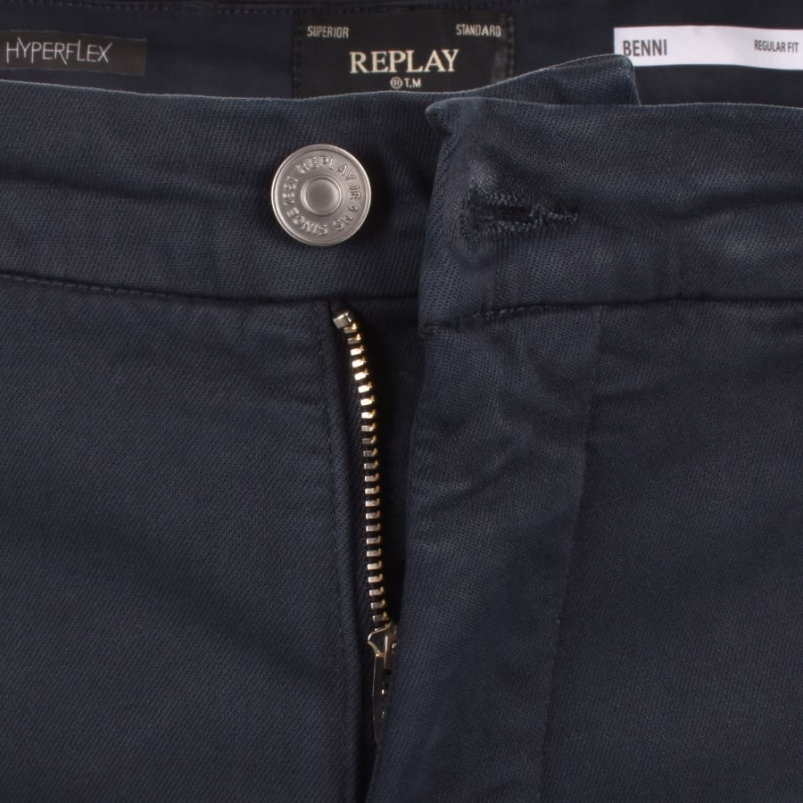 Image number 5 for Replay Benni Hyperflex Chino Jeans Navy