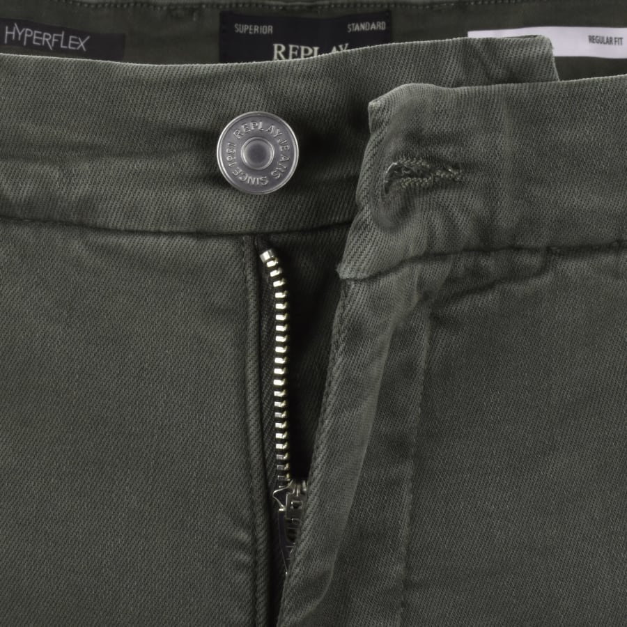 Image number 5 for Replay Benni Hyperflex Chino Jeans Green